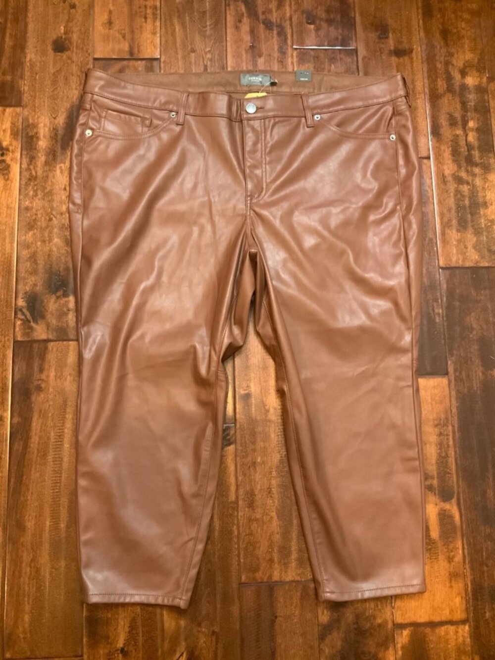Torrid Root Beer Brown Vegan Leather Jeans NWT! Size 24 (Short)